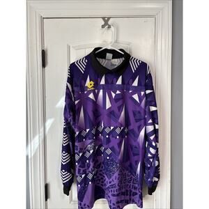 Lotto Goalkeeper Shirt Mens Extra Large Purple VTG 90s GK Jersey Fiorentina Kit‎